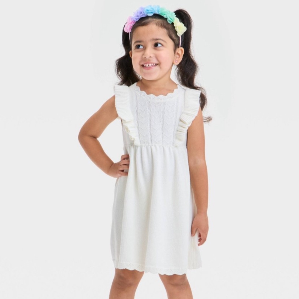 Toddlers Girl's Sweater Ruffle Dress 2T #107